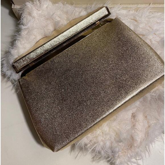 Vtg Miss Lewis Clutch Gold Evening bag - Picture 4 of 9